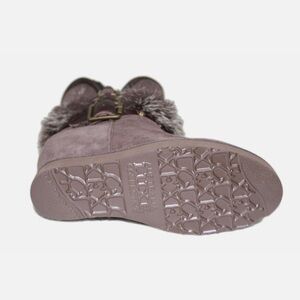 Australia Luxe Hatchet Wedge Suede Shearling Rabbit Fur Boot